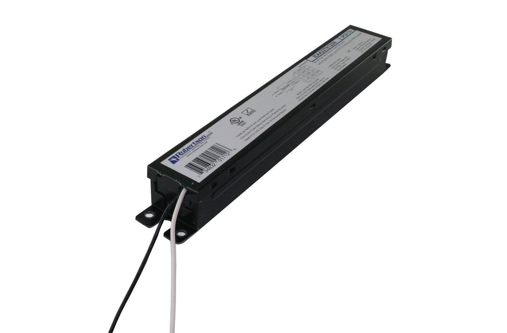 Robertson 3P20135, Iea432T8120N /B Fluorescent Eballast For 4 F32T8 Linear Lamps, Instant Start, 120Vac, 60Hz, Normal Ballast Fa